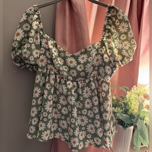 SHEIN Olive Floral Dress
